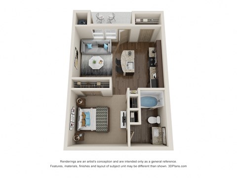 Studio Floor Plan at Lakeline East Apartments, Cedar Park, TX